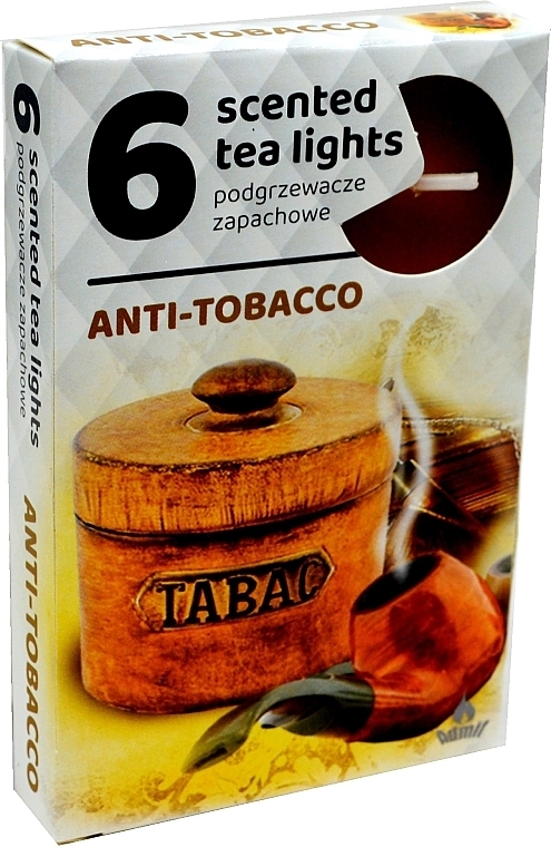 Anti Tobacco Tealights, 6 pcs. - Admit Scented Tea Light Anti Tobacco — photo N2