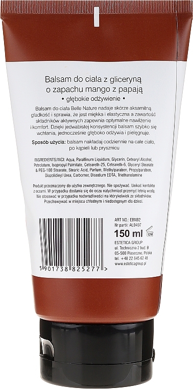 Body Balm - Belle Nature Body Lotion With Mango & Papaya — photo N3