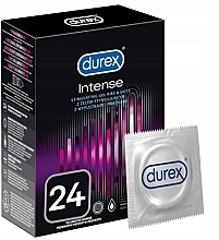 Ribbed Latex Condoms with Stimulating Silicone Lubricant, 24 pcs - Durex Intense Orgasmic — photo N4