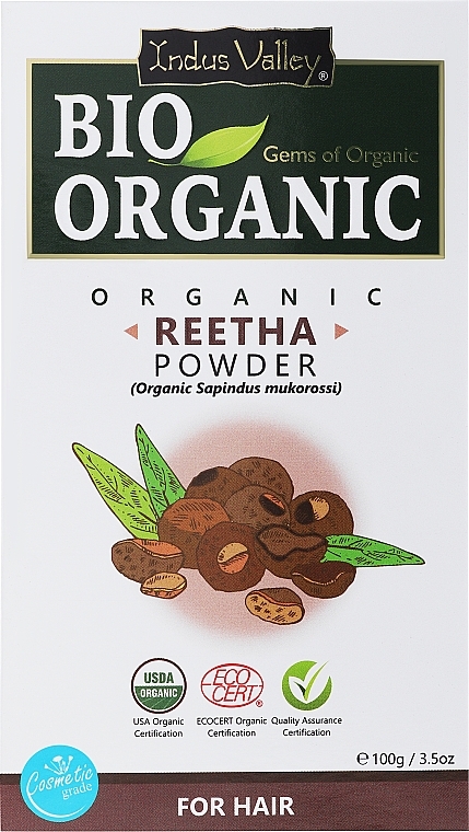 Hair Nourishing & Moisturizing Reetha Fruit Powder - Indus Valley Bio Organic — photo N1