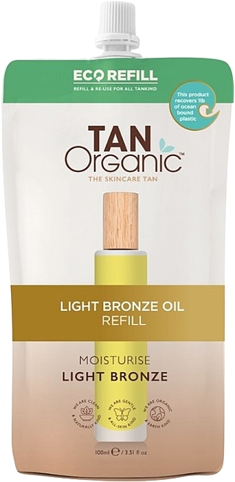 Self-Tanning Oil - TanOrganic Light Bronze Oil Refill (refill) — photo N3