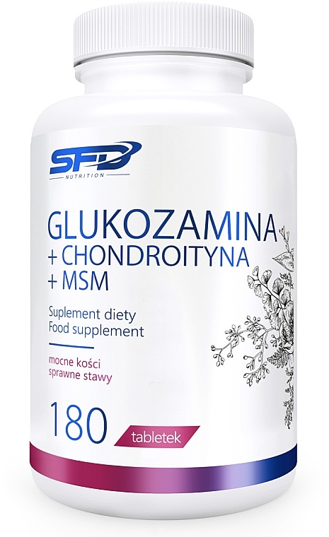 Glucosamine + Chondroitin + MSM Food Supplement, 180 Tabs - SFD Glucosamine Chondroitin MSM — photo N1