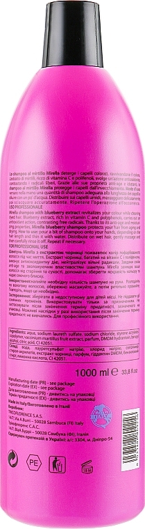 Shampoo for Colour-Treared Hair with Blueberry Extract - Mirella Professional Shampoo with Blueberry Extract — photo N2