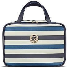 Fragrances, Perfumes, Cosmetics Makeup Bag - Gillian Jones Organizer Cosmeticbag With Hangup Function Dark Blue/White Stripe