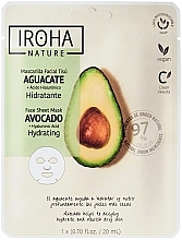 Fragrances, Perfumes, Cosmetics Sheet Mask - Iroha Nature Avocado + Hyaluronic Acid Face Sheet Mask