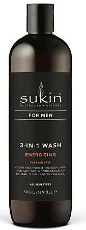 Energising 3-in-1 Body & Hair Wash for Men - Sukin For Men 3-in-1 Wash — photo N1