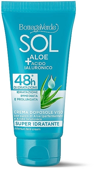 After Sun Face Cream  - Bottega Verde Sol Aloe + Hyaluronic Acid Aftersun Face Cream — photo N1