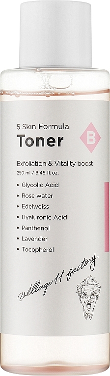 Exfoliating Face Toner - Village 11 Factory Skin Formula Toner B Exfoliation & Vitality — photo N1