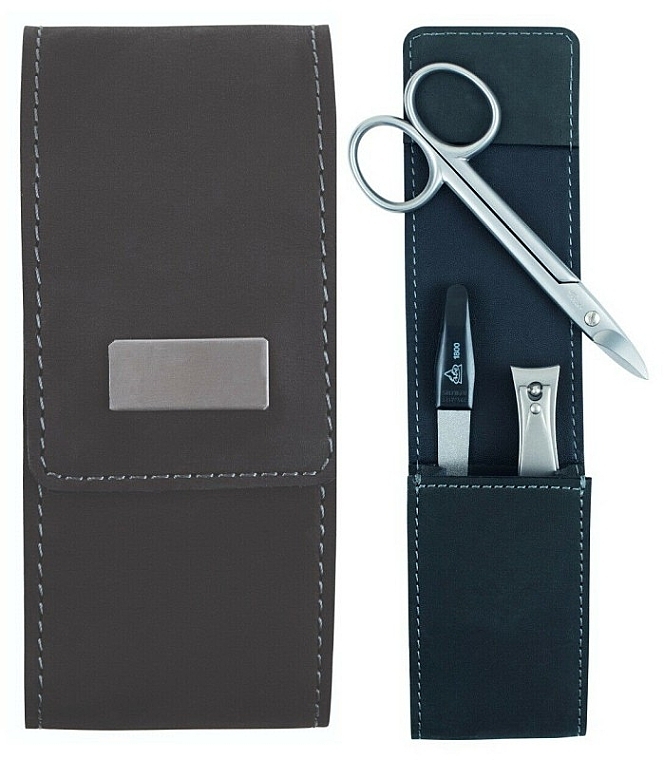 Manicure Set, 5x11x2 cm, black - Erbe Solingen Manicure Pocket Case Hunter — photo N1