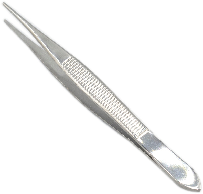 Professional Straight Tweezers, sharp, steel - Beauty LUXURY — photo N1