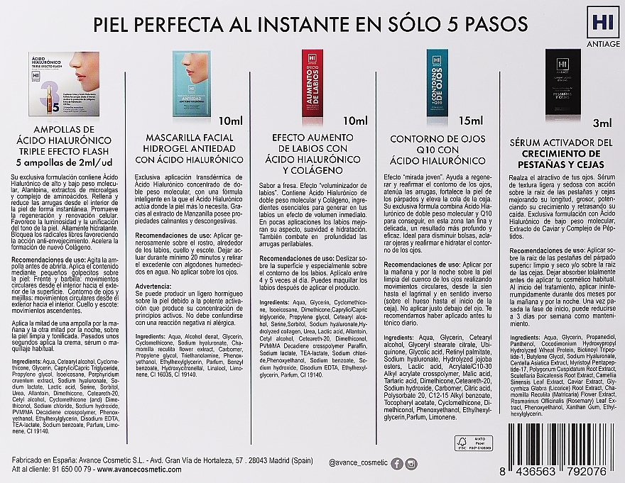 Set, 5 products - Avance Cosmetic Hi Antiage Belleza Instantanea — photo N3