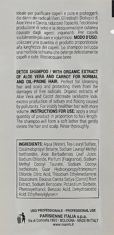 GIFT! Shampoo for Oily Hair - Niamh Hairconcept Be Pure Detox Shampoo (sample) — photo N2