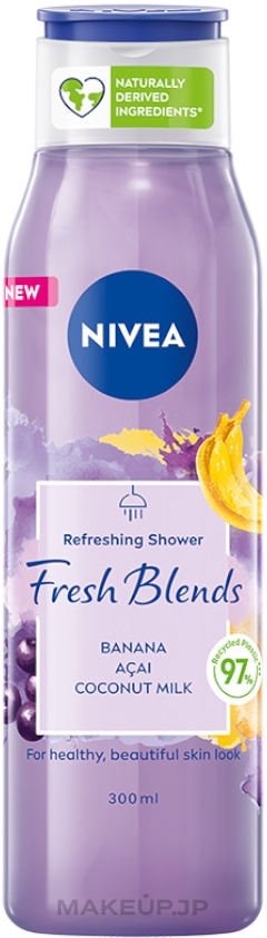 Banana Acai Coconut Shower Gel - Nivea Fresh Blends Refreshing Shower Banana Acai Coconut Milk — photo 300 ml