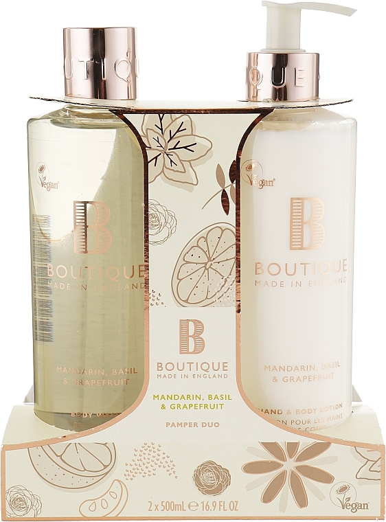 Set - Grace Cole Boutique Mandarin, Basil & Grapefruit Body Care Duo (b/lot/500ml + sh/gel/500ml) — photo N1