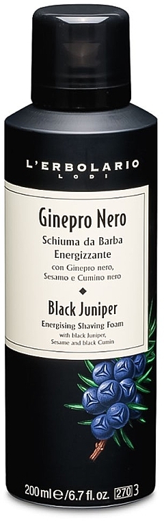 Shaving Foam "Black Juniper" - L'Erbolario Black Juniper Energising Shaving Foam — photo N1