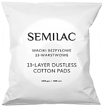 Lint-Free Wipes, 13 layers - Semilac 13-Layer Dustless Cotton Pads — photo N2