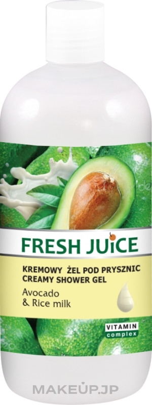 Shower Cream-Gel "Avocado and Rice Milk" - Fresh Juice Delicate Care Avocado & Rice Milk — photo 500 ml