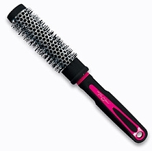 Fragrances, Perfumes, Cosmetics Hair Brush "Neon" round 27mm, 63701, black with purple - Top Choice