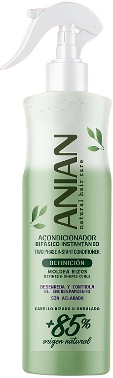 Conditioner Spray for Curly Hair - Anian Natural Definition Two Phase Instant Conditioner — photo N1