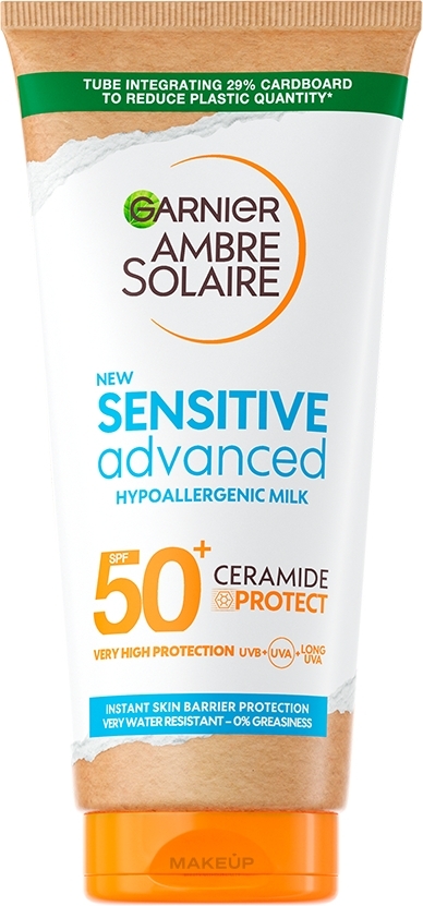 Sunscreen Body Milk for Sensitive Skin - Garnier Ambre Solaire Sensitive Advanced SPF 50+ — photo 175 ml