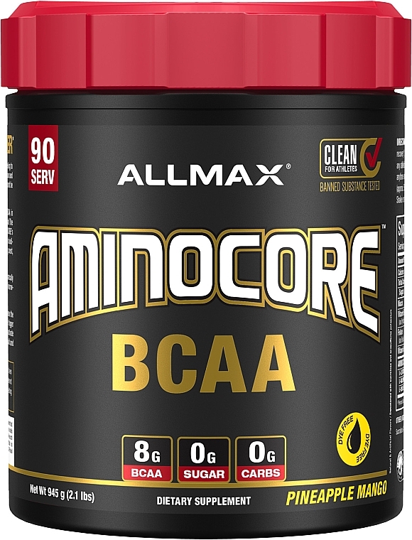 BCAAs + Pineapple-Mango Vitamins - AllMax Nutrition Aminocore BCAA Pineapple Mango — photo N1