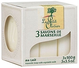 Fragrances, Perfumes, Cosmetics 3 Traditional Soaps with Vegetable Milk - Le Petit Olivier 3 traditional Marseille soaps Vegetable Milk