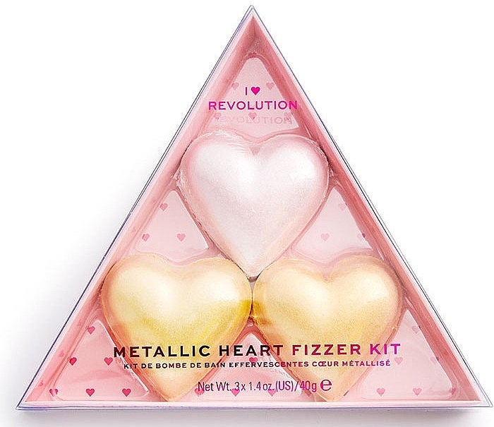 Set - I Heart Revolution Metallic Heart Fizzer Kit (bath/fiz/40gx3) — photo N1