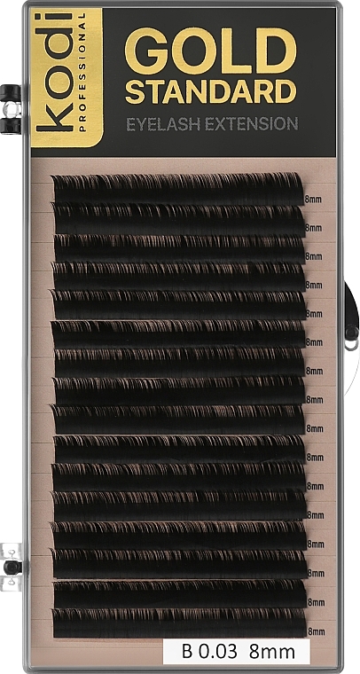 Gold Standard B 0.03 False Eyelashes (16 rows: 8 mm) - Kodi Professional — photo N1