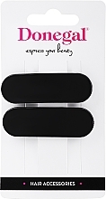 Fragrances, Perfumes, Cosmetics Hair Clips, 2 pieces, FA-5683, oval, black - Donegal