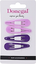 Fragrances, Perfumes, Cosmetics Hair Clips FA-5627, 4 pcs, pink+purple - Donegal