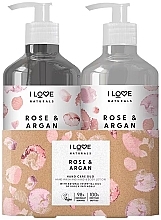 Fragrances, Perfumes, Cosmetics Set - I Love Naturals Hand Care Duo Rose & Argan (h/lot/500ml + h/wash/500ml)