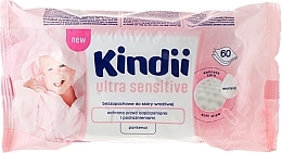 Fragrances, Perfumes, Cosmetics Kids Wet Wipes, 60 pcs - Kindii Baby Sensitive Wipes