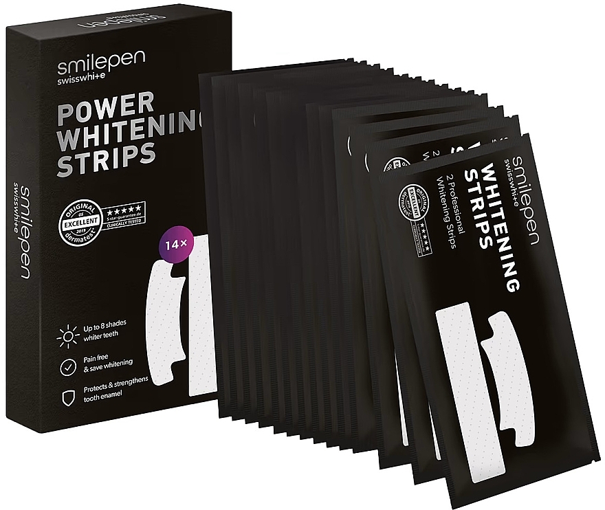 Whitening Tooth Strips - SwissWhite Smilepen Power Whitening Strips — photo N1