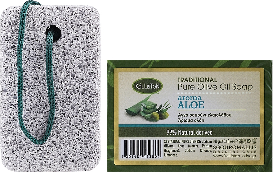 Soap Set with Aloe Scent - Kalliston Set Soap+ Pumice — photo N1