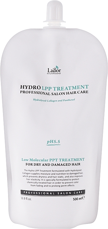 Protein Mask for Damaged Hair - La'dor Eco Hydro LPP Treatment Refill (refill) — photo N1