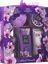 Fragrances, Perfumes, Cosmetics Set - Spa Moments Black Vanilla (sh/gel/100ml + b/lot/60ml + oil/50 + salf/50 + sh/sponge)