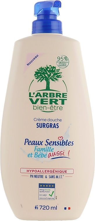 Shower Cream Gel for Sensitive Skin - L'Arbre Vert Family & Baby Sensitive Shower Gel — photo N3