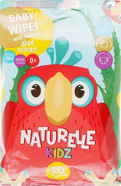 Baby Wet Wipes "Aloe Vera", 20 pcs - Naturelle Kidz — photo N1