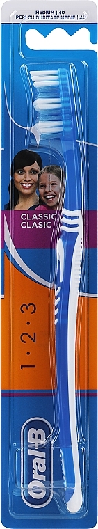 Toothbrush, 40 medium, dark blue - Oral-B 3-Effect Classic — photo N1