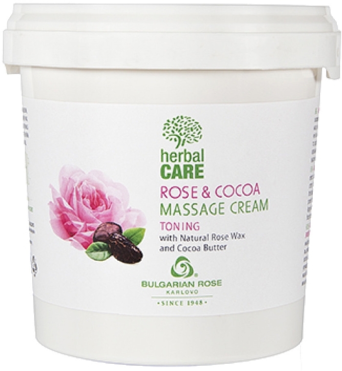 Toning Massage Cream - Bulgarian Rose Herbal Care Rose & Cococa Massage Cream — photo N4