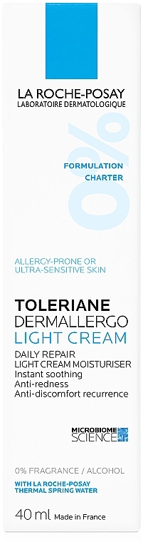 Light Soothing and Moisturizing Treatment for Hypersensitive and Allergy-Prone Normal Face and Eye Skin - La Roche Posay Toleriane Dermallergo Light Cream — photo N2