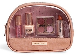 Makeup Set in Cosmetic Bag, 5 products - Magic Studio Makeup Bag Rose Quartz — photo N1