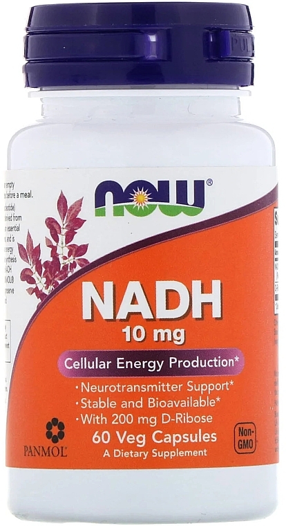 Dietary Supplement "NADH", 10mg - Now Foods NADH Veg Capsules — photo N1