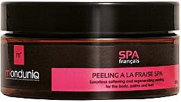 Fragrances, Perfumes, Cosmetics Regenerating Strawberry Body Scrub - M'onduniq SPA Sweet Strawberry Love Luxurious Softening And Regenerating Peeling For The Body Palms And Feet