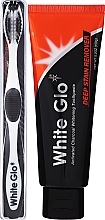 Set with Black-White Toothbrush - White Glo Charcoal Deep Stain Remover Toothpaste (toothpaste/150ml + toothbrush) — photo N5