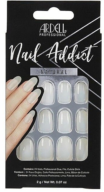 False Nails Set - Ardell Nail Addict Artifical Nail Set Natural Oval — photo N1