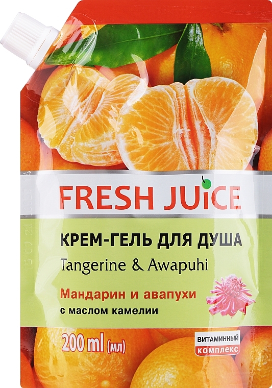 Shower Cream-Gel "Mandaring & Ginger" - Fresh Juice Hawaiian Paradise Tangerine & Awapuhi (doypack) — photo N1