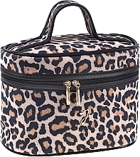 Leopard Cosmetic Bag, 18x13x10 cm, A4350VT - Janeke Chic Spotted Quilted Pouch — photo N1