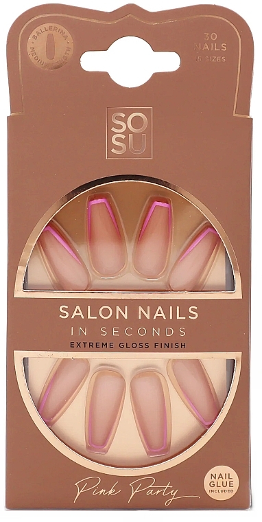 False Nail Set - Sosu by SJ Salon Nails In Seconds Pink Party — photo N1