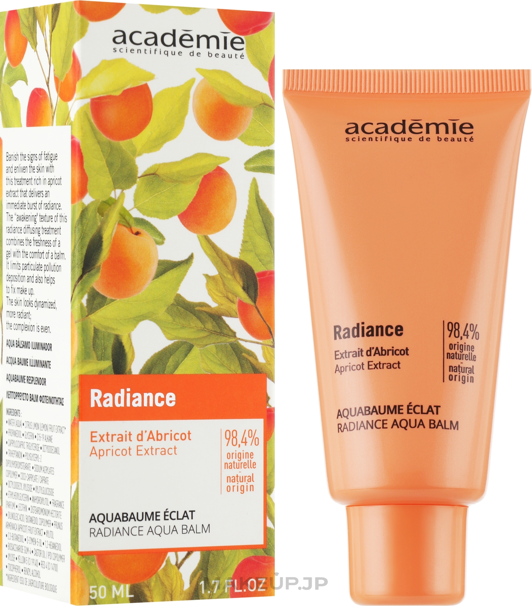 Apricot Face Balm - Academie Radiance Aqua Balm Eclat 98.4% Natural Ingredients — photo 50 ml